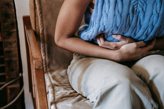 Woman with stomach pain from IBS