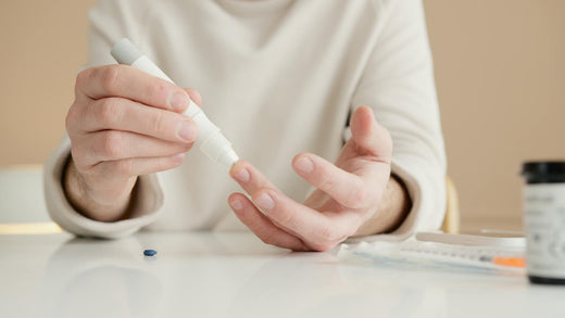 A person with diabetes checking blood sugar