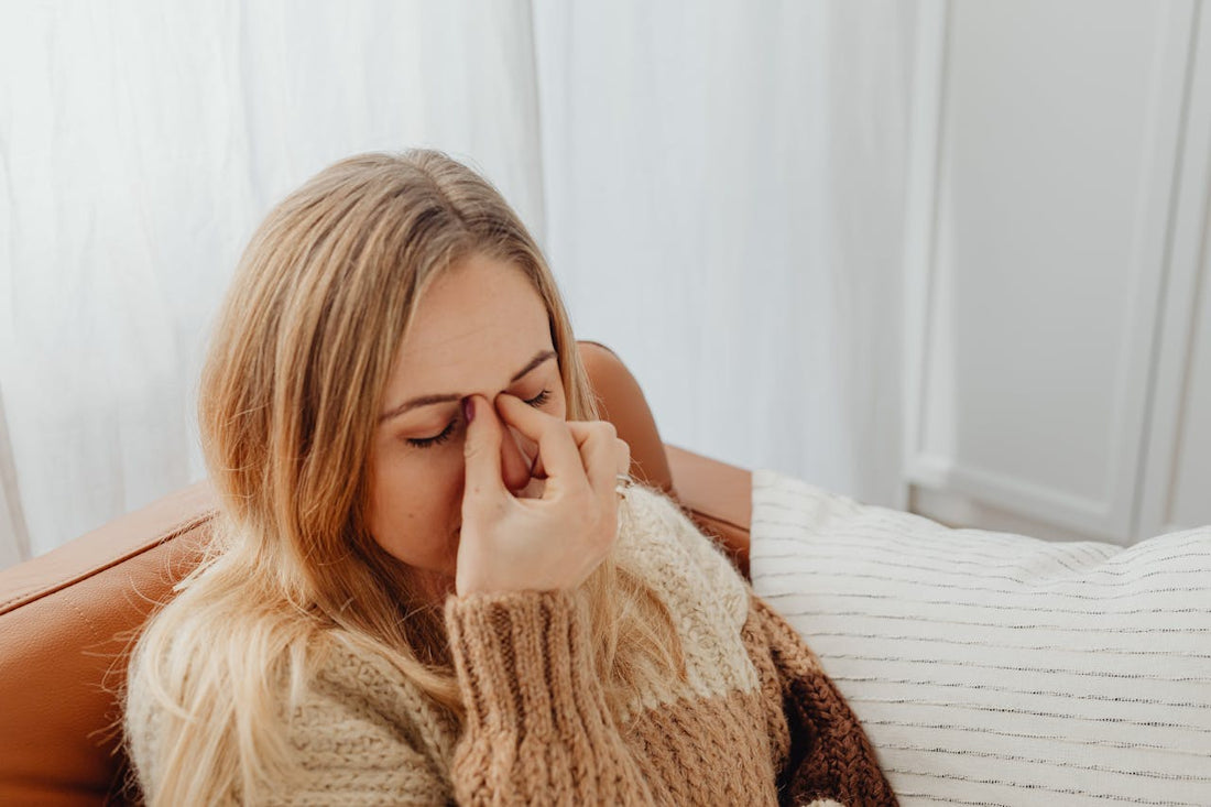 Woman needing CBD for sinus issues