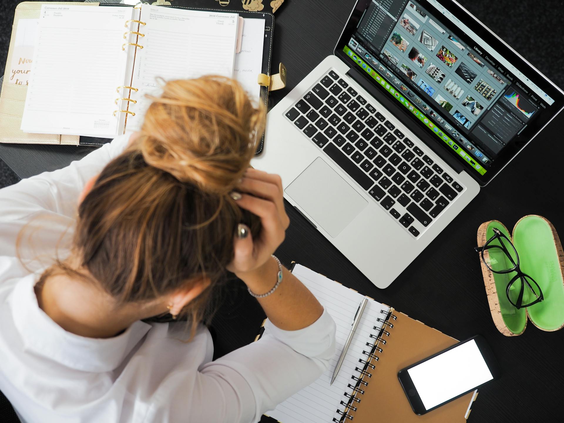 Woman needing cbd gummies for stress