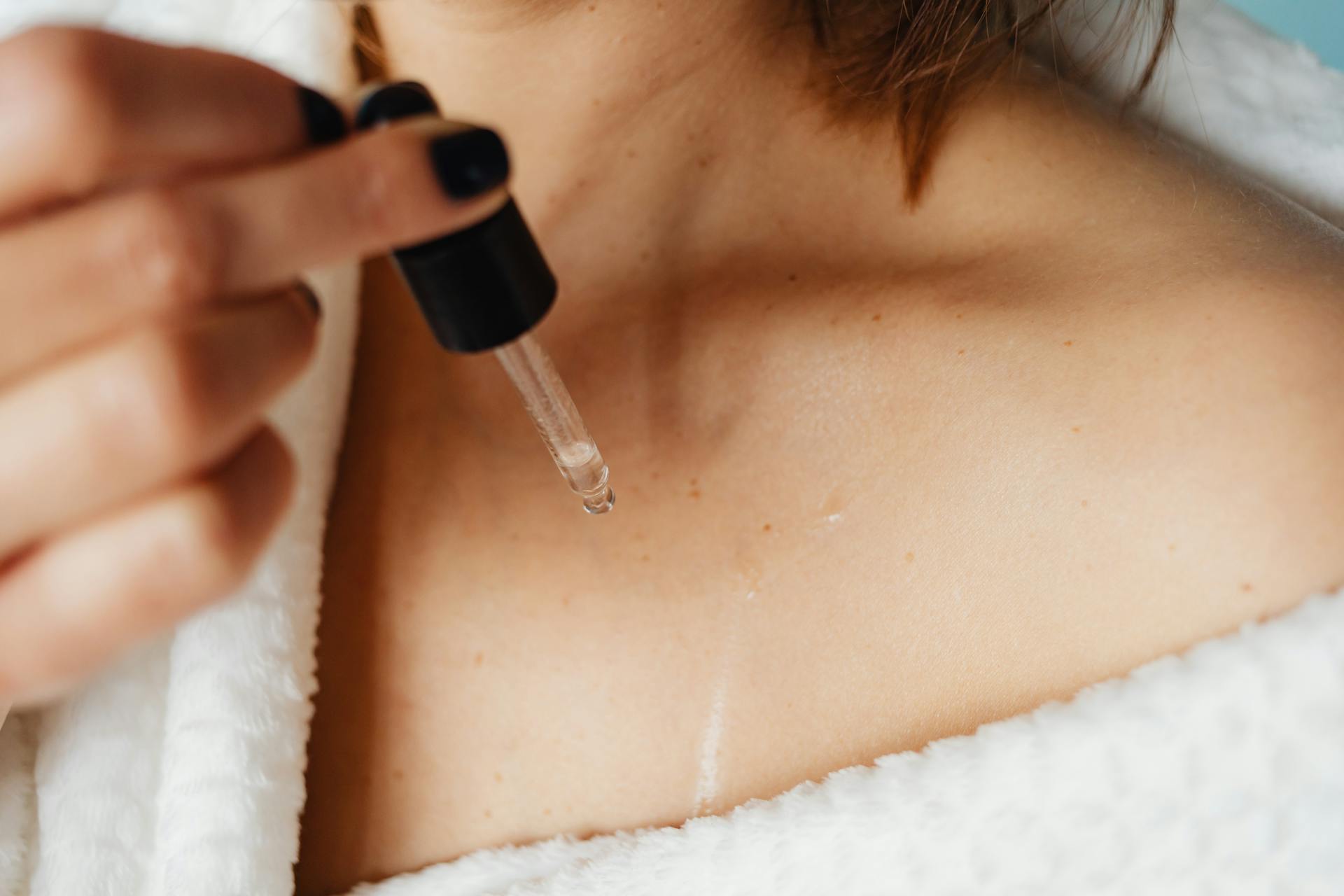 Woman testing CBD oil